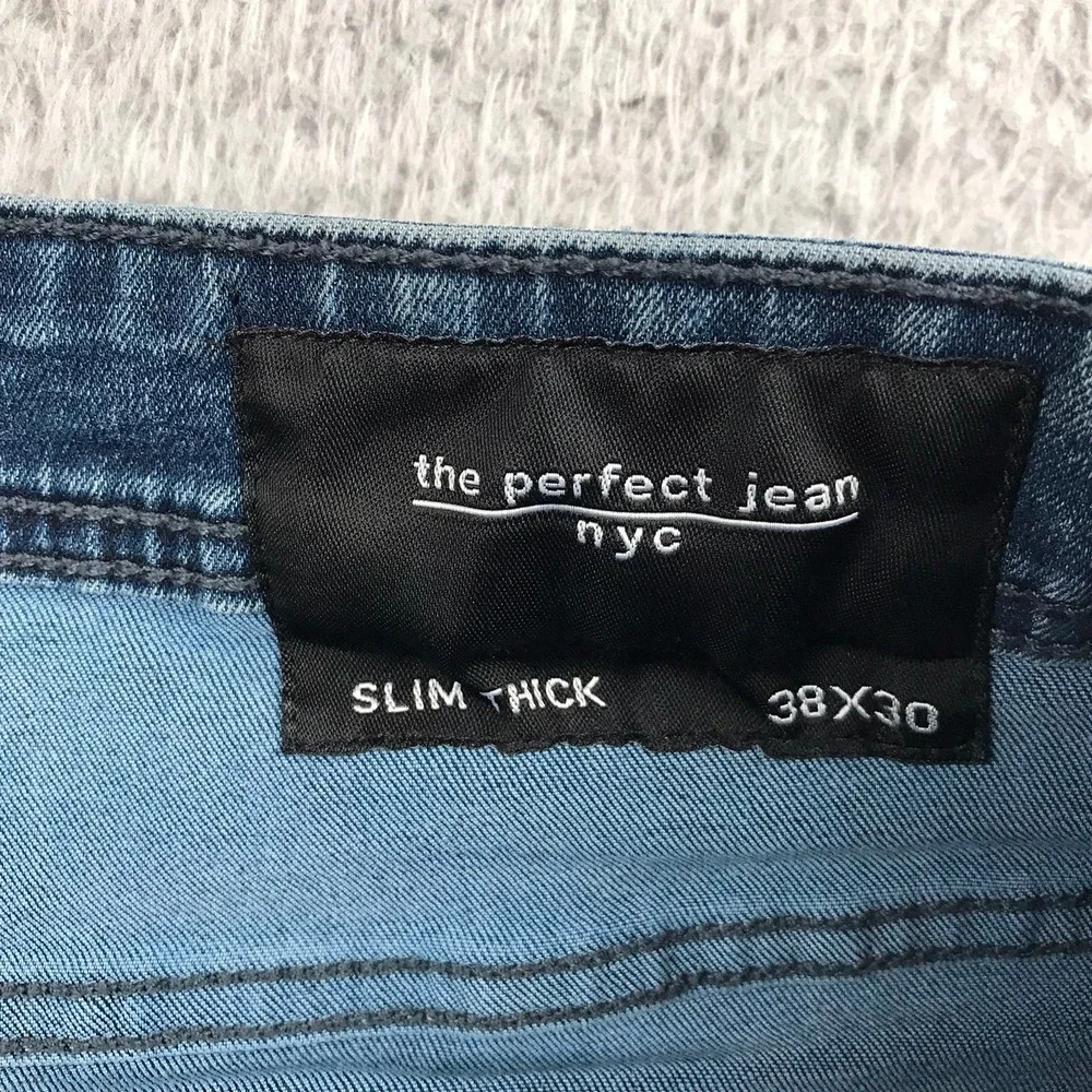 The Perfect Jean NYC‎ Slim Thick Jeans Mens 38 (38x29) Blue Stretch Denim